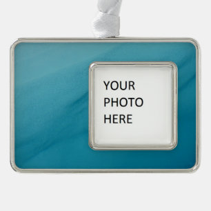 Glacial Melt Abstracte Natuur Fotografie Verzilverd Omlijst Ornament