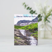 Glacial Melt Waterfall Rush van Rocky Mountains Briefkaart (Staand voorkant)