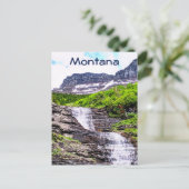 Glacial Melt Waterfall Rush van Rocky Mountains Briefkaart (Staand voorkant)