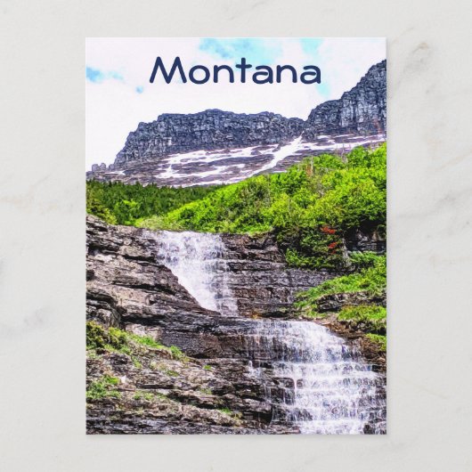 Glacial Melt Waterfall Rush van Rocky Mountains Briefkaart (Voorkant)