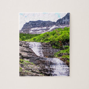 Glacial Melt Waterfall Rush van Rocky Mountains Legpuzzel