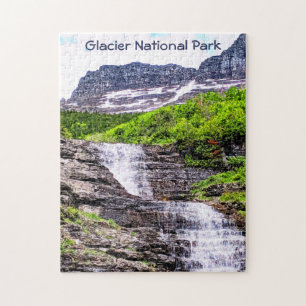 Glacial Melt Waterfall Rush van Rocky Mountains Legpuzzel