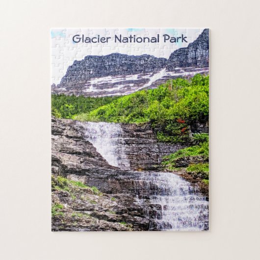 Glacial Melt Waterfall Rush van Rocky Mountains Legpuzzel (Verticaal)