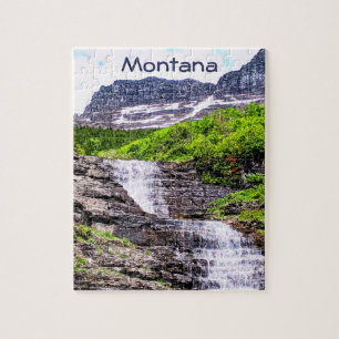 Glacial Melt Waterfall Rush van Rocky Mountains Legpuzzel