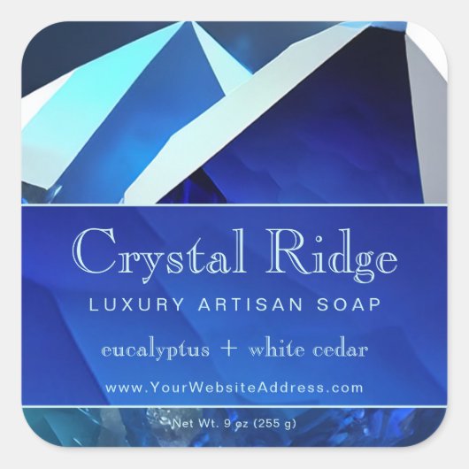 Glacial Mountain Magische Mystieke Abstracte Krist Vierkante Sticker (Voorkant)