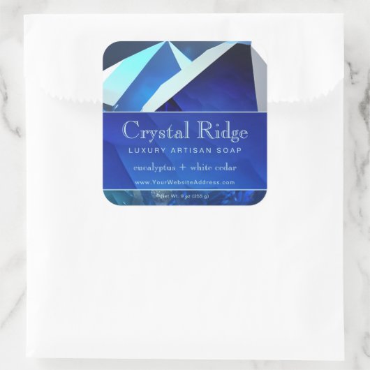 Glacial Mountain Magische Mystieke Abstracte Krist Vierkante Sticker (Tas)