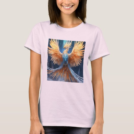 "Glacial Splendor: Majestic Ice Phoenix" T-shirt (Voorkant)