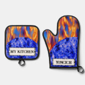 Glaciem en Ignis door Kenneth Yoncich Ovenwant & Pannenlap Set (Voorkant)