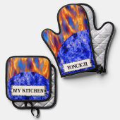 Glaciem en Ignis door Kenneth Yoncich Ovenwant & Pannenlap Set (Voorkant / Achterkant)