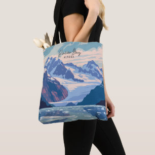 Glacier Bay Alaska  kunst reisillustratie Tote Bag