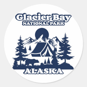 Glacier Bay Alaska Ronde Sticker