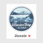 Glacier Bay Alaska Vintage Travel Sticker (Vel)