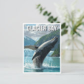 Glacier Bay Bultrug Whale Breaking Alaska Reizen Briefkaart (Staand voorkant)