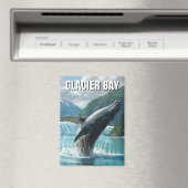 Glacier Bay Bultrug Whale Breaking Alaska Reizen Magneet (Insitu (Vaatwasser))