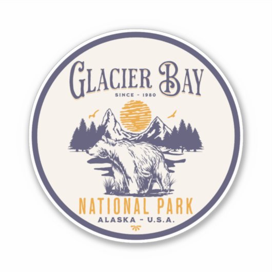 Glacier Bay Classic Wilderness Landscape Sticker (Voorkant)