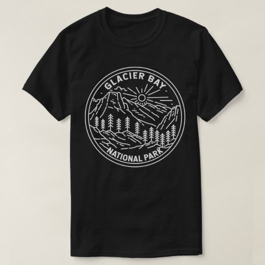 Glacier Bay National Park Alaska Monoline 1 T-shirt (Design voorkant)