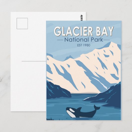 Glacier Bay National Park Alaska Orca Art  Briefkaart (Voorkant / Achterkant)
