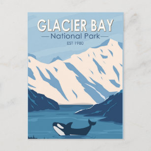 Glacier Bay National Park Alaska Orca Art  Briefkaart