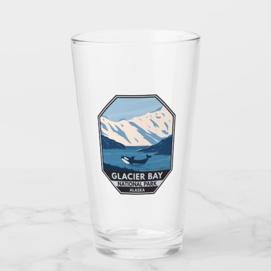 Glacier Bay National Park Alaska Orca Art Glas (Voorkant)