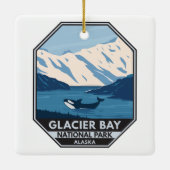 Glacier Bay National Park Alaska Orca Art  Keramisch Ornament (Achterkant)