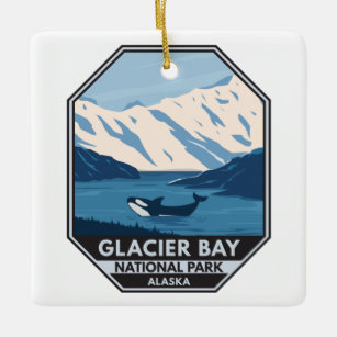 Glacier Bay National Park Alaska Orca Art  Keramisch Ornament
