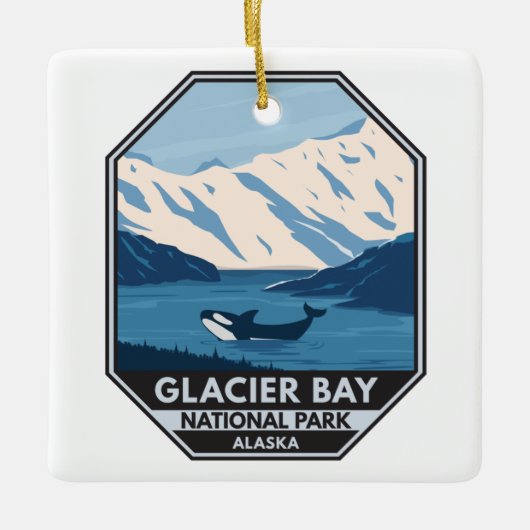 Glacier Bay National Park Alaska Orca Art  Keramisch Ornament (Voorkant)