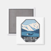Glacier Bay National Park Alaska Orca Art  Magneet (Voorkant / Achterkant)