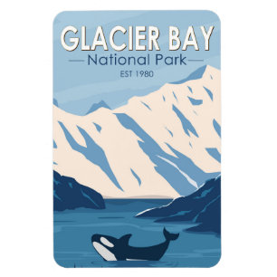 Glacier Bay National Park Alaska Orca Art  Magneet