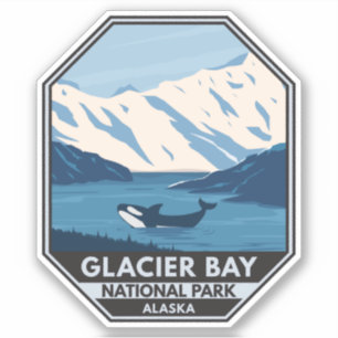 Glacier Bay National Park Alaska Orca Art  Sticker