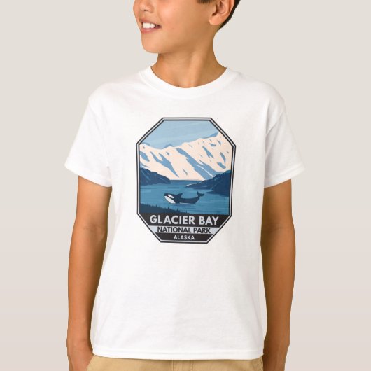 Glacier Bay National Park Alaska Orca Art  T-shirt (Voorkant)