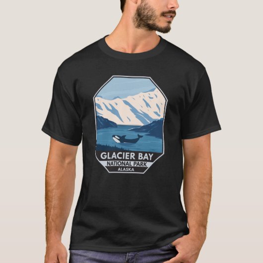 Glacier Bay National Park Alaska Orca Art  T-shirt (Voorkant)