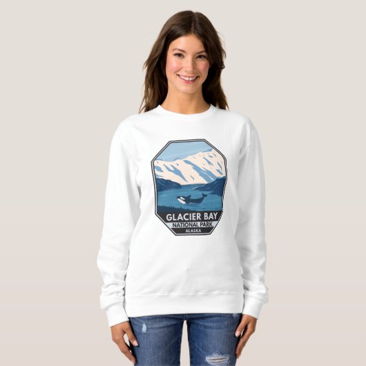 Glacier Bay National Park Alaska Orca Art Trui (Voorkant volledig)
