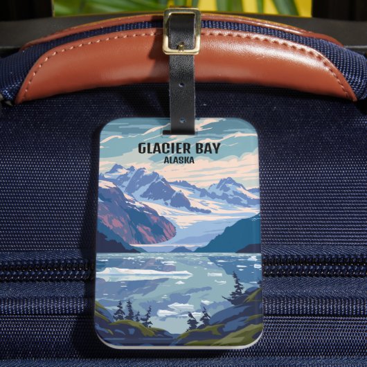 Glacier Bay National Park Alaska Vintage Reizen Bagagelabel (Voorkant Insitu 2)