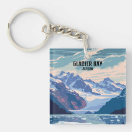 Glacier Bay National Park Alaska Vintage Reizen Sleutelhanger