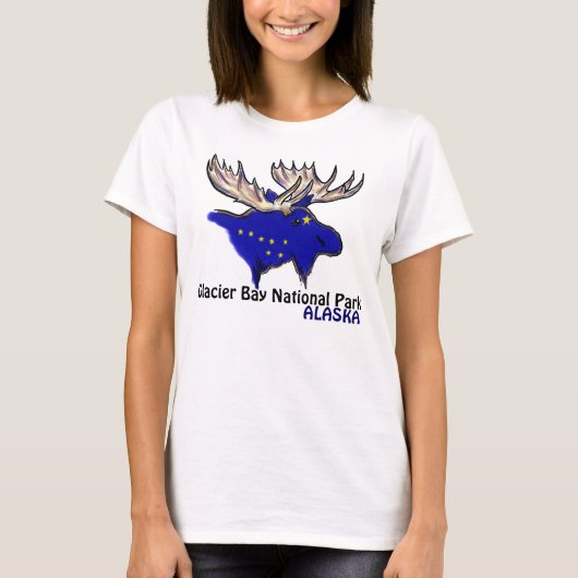 Glacier Bay National Park Alaska vlag dames t-shir T-shirt (Voorkant)