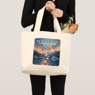 Glacier Bay National Park Alaska Whale Vintage Grote Tote Bag