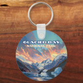 Glacier Bay National Park Alaska Whale Vintage Sleutelhanger (Voorkant)