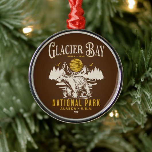 Glacier Bay National Park Cute Forest Landscape Metalen Ornament (Boom)
