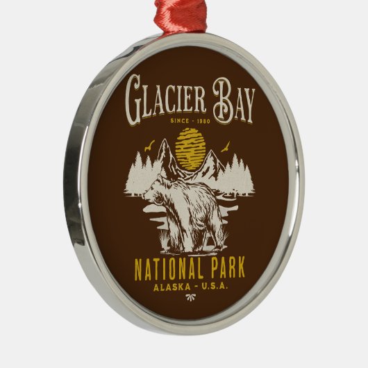 Glacier Bay National Park Cute Forest Landscape Metalen Ornament (Rechts)