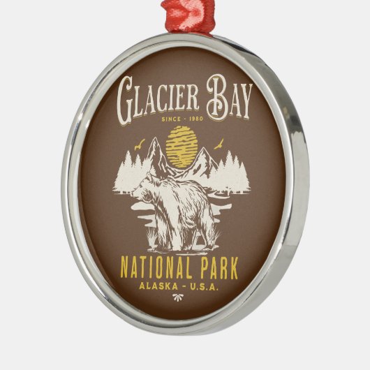 Glacier Bay National Park Cute Forest Landscape Metalen Ornament (Links)