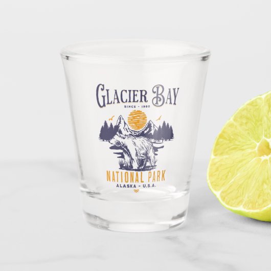 Glacier Bay National Park Hiking Lover Gift Shot Glas (Voorkant)