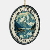 Glacier Bay National Park Illustratie Reiskunst Keramisch Ornament (Rechts)