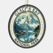 Glacier Bay National Park Illustratie Reiskunst Keramisch Ornament (Links)