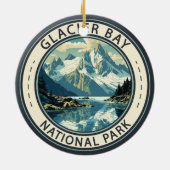 Glacier Bay National Park Illustratie Reiskunst Keramisch Ornament (Achterkant)