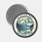 Glacier Bay National Park Illustratie Reiskunst Magneet (Voorkant / Achterkant)