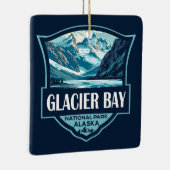 Glacier Bay National Park Illustratie Retro Keramisch Ornament (Rechts)