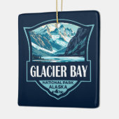 Glacier Bay National Park Illustratie Retro Keramisch Ornament (Links)