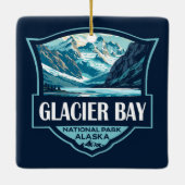 Glacier Bay National Park Illustratie Retro Keramisch Ornament (Achterkant)