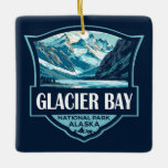 Glacier Bay National Park Illustratie Retro Keramisch Ornament<br><div class="desc">Glacier Bay Park vectorkunstwerk ontwerp. Het park is een vaderland,  een levend laboratorium,  een nationaal park,  een aangewezen wildernis,  een biosfeerreservaat en een werelderfgoedgebied.</div>