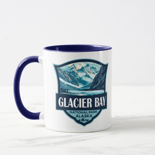 Glacier Bay National Park Illustratie Retro Mok (Links)
